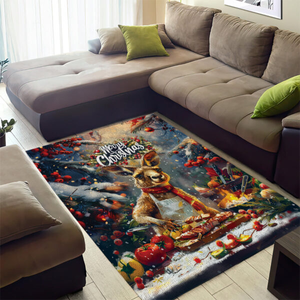 Kangaroo Chef Christmas in July Area Rug LT9