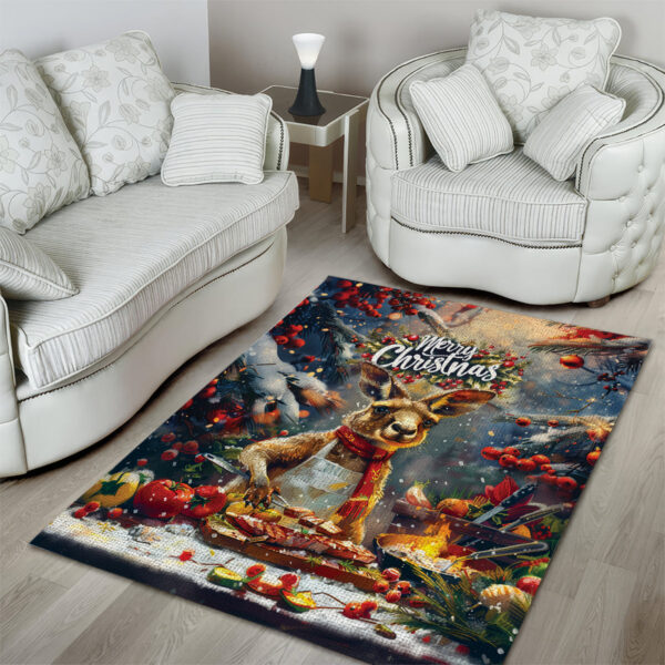 Kangaroo Chef Christmas in July Area Rug LT9