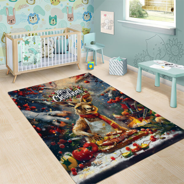 Kangaroo Chef Christmas in July Area Rug LT9