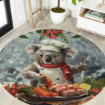 Koala Chef Christmas in July Round Carpet