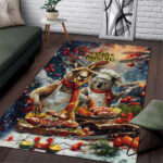 Aussie Christmas Kangaroo and Koala Area Rug LT9