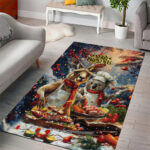 Aussie Christmas Kangaroo and Koala Area Rug LT9