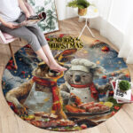 Aussie Christmas Kangaroo and Koala Round Carpet