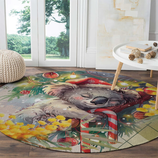 Have A Koala-ty Christmas in July Round Carpet