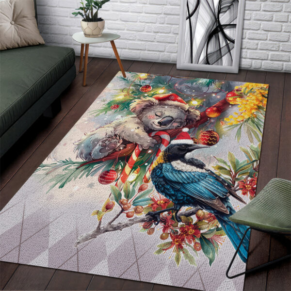 Koala and Tui Bird Christmas in July Area Rug LT9