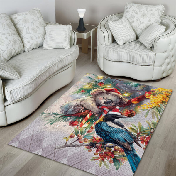 Koala and Tui Bird Christmas in July Area Rug LT9