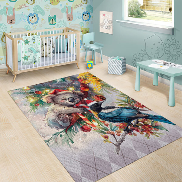 Koala and Tui Bird Christmas in July Area Rug LT9