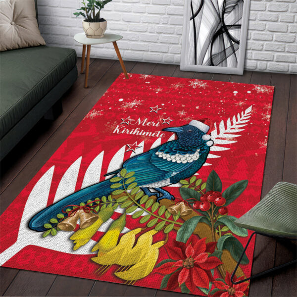 New Zealand Christmas In July Area Rug Tui Bird With Kowhai Meri Kirihimete LT14