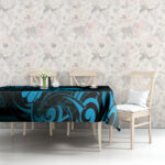 New Zealand Tui Bird Tablecloth Aotearoa Maori Pattern - Blue