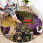 Australia ANZAC Day Round Carpet Lonesome Pine Australian Army With Donkey