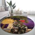 Australia ANZAC Day Round Carpet Lonesome Pine Australian Army With Donkey