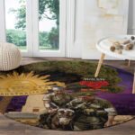 Australia ANZAC Day Round Carpet Lonesome Pine Australian Army With Donkey