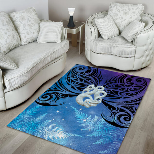 New Zealand Matariki Area Rug Aotearoa Maori New Year Manaia Galaxy Vibes LT14