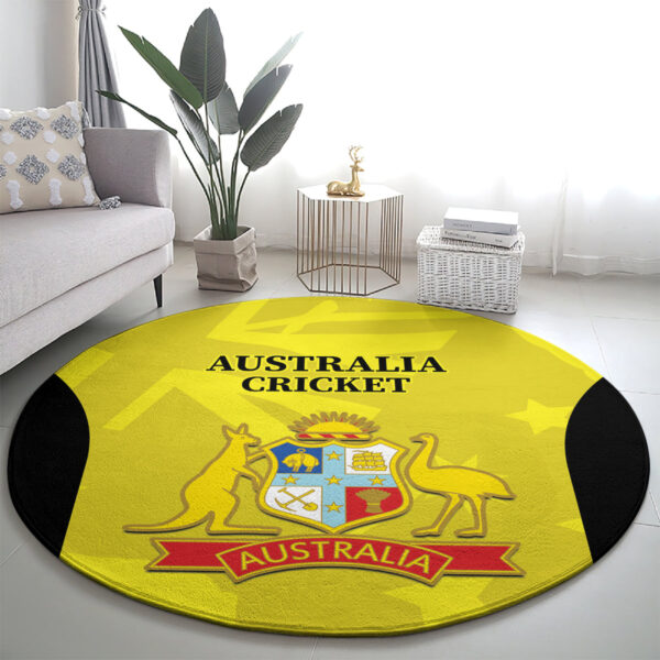 Australia Cricket Round Carpet 2024 World Cup Go Aussie - Gold Version