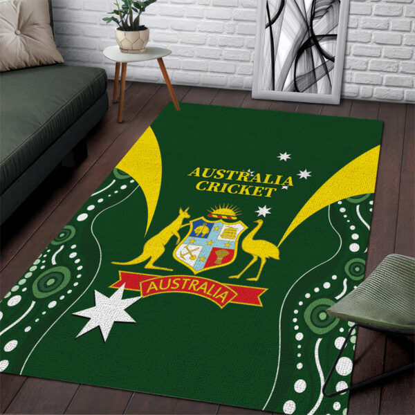 Australia Cricket Area Rug 2024 World Cup Go Aussie - Green Version LT14