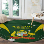 Australia Cricket Round Carpet 2024 World Cup Go Aussie - Green Version