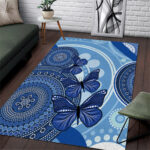 Australia Autism Awareness Area Rug 4 April Indigenous Butterfly LT14