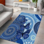 Australia Autism Awareness Area Rug 4 April Indigenous Butterfly LT14