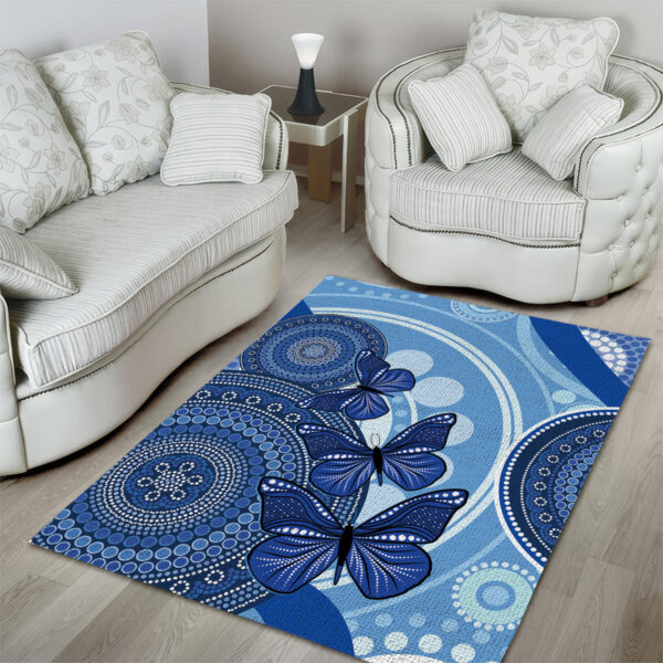 Australia Autism Awareness Area Rug 4 April Indigenous Butterfly LT14