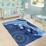 Australia Autism Awareness Area Rug 4 April Indigenous Butterfly LT14