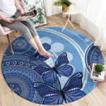 Australia Autism Awareness Round Carpet 4 April Indigenous Butterfly