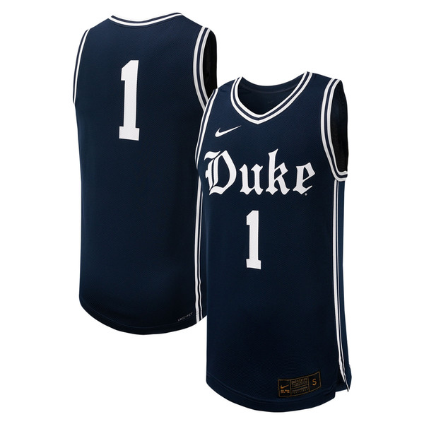 #1 Duke Blue Devils Nike Replica Basketball Jersey - Black - Lynsiley