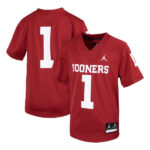 #1 Oklahoma Sooners Jordan Brand Youth 1st Armored Division Old Ironsides Untouchable Football Jersey - Crimson - Lynsiley