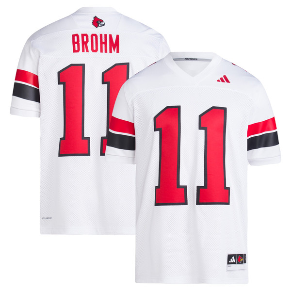 Jeff Brohm Louisville Cardinals adidas Football Icon Premier Jersey - White - Lynsiley