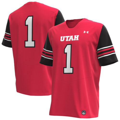 #1 Utah Utes Under Armour Replica Football Jersey - Red - Lynsiley