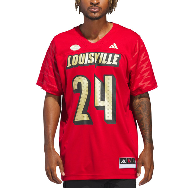 #24 Louisville Cardinals adidas Alternate Premier Strategy Jersey - Red - Lynsiley