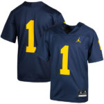 #1 Michigan Wolverines Jordan Brand Youth Team Replica Football Jersey - Navy - Lynsiley