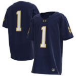 #1 Notre Dame Fighting Irish Under Armour Youth Replica Football Jersey - Navy - Lynsiley