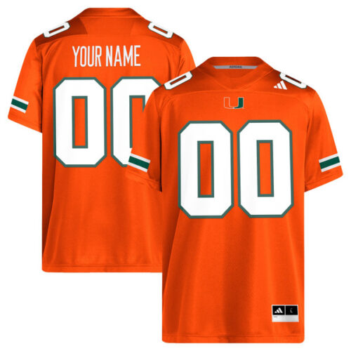 Miami Hurricanes adidas Replica Custom Football Jersey - Orange - Lynsiley