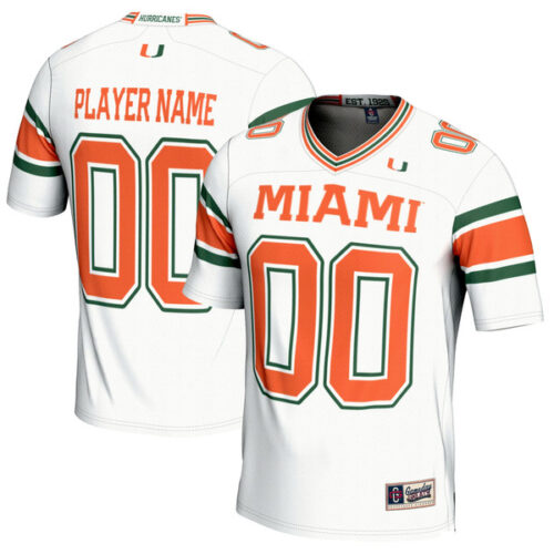 Miami Hurricanes GameDay Greats NIL Pick-A-Player Football Jersey - White - Lynsiley