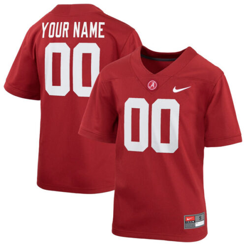 Alabama Crimson Tide Nike Youth Custom Football Game Jersey - Crimson - Lynsiley