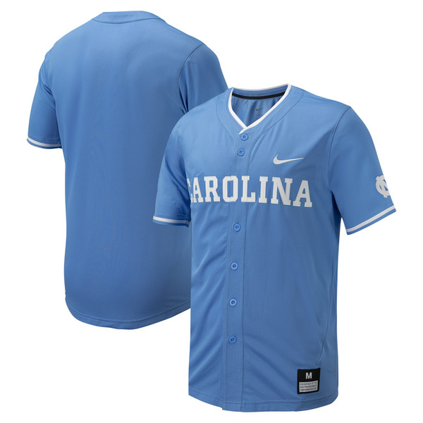 North Carolina Tar Heels Nike Replica Full-Button Baseball Jersey - Carolina Blue - Lynsiley