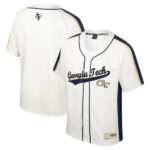 Georgia Tech Yellow Jackets Colosseum Ruth Button-Up Baseball Jersey - Cream - Lynsiley