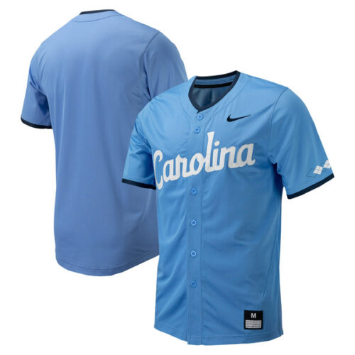 North Carolina Tar Heels Nike Replica Full-Button Baseball Jersey - Carolina Blue - Lynsiley