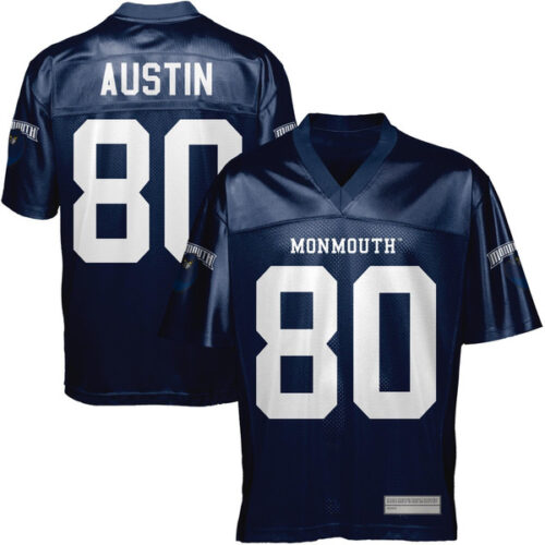 Miles Austin Monmouth University Hawks Football Jersey - Navy Blue - Lynsiley