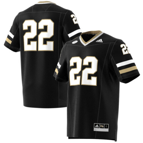 #22 Georgia Tech Yellow Jackets adidas Premier Strategy Jersey - Black - Lynsiley