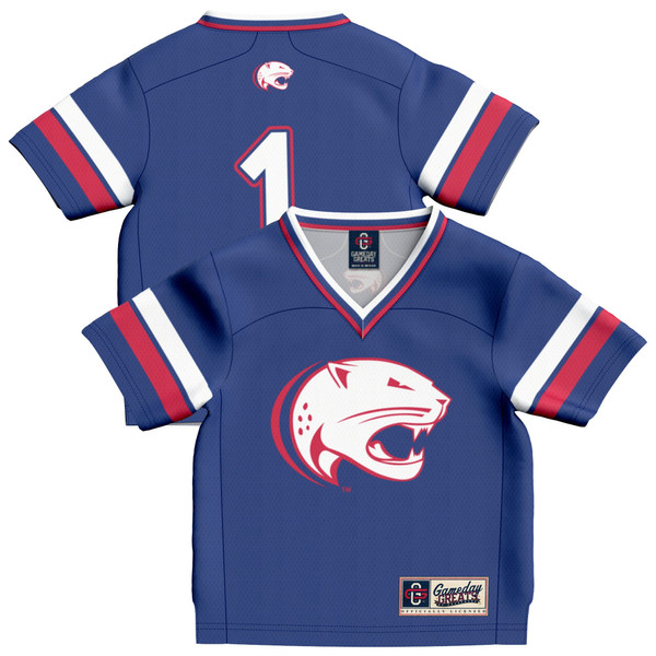 #1 South Alabama Jaguars GameDay Greats Toddler Lightweight Collegiate Football Fashion Jersey - Blue - Lynsiley