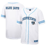 Johns Hopkins Blue Jays Colosseum Free Spirited Mesh Button-Up Baseball Jersey - White - Lynsiley