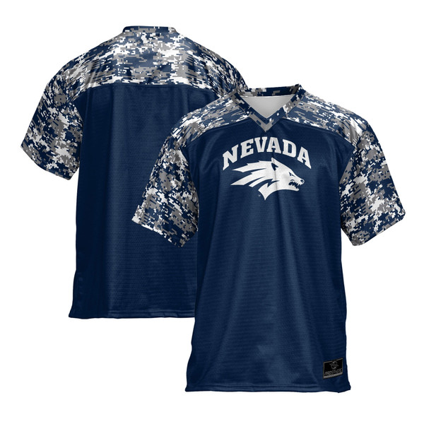 Nevada Wolf Pack ProSphere Camo Football Jersey - Blue - Lynsiley