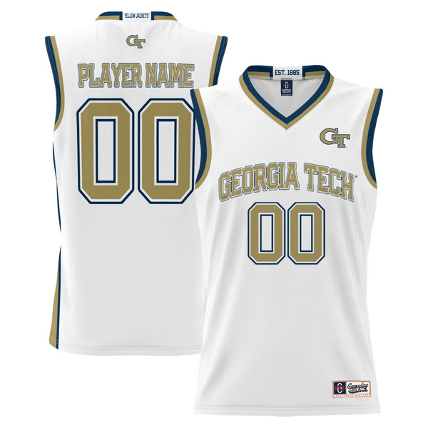 Georgia Tech Yellow Jackets GameDay Greats Youth NIL Pick-A-Player Lightweight Basketball Jersey - White - Lynsiley