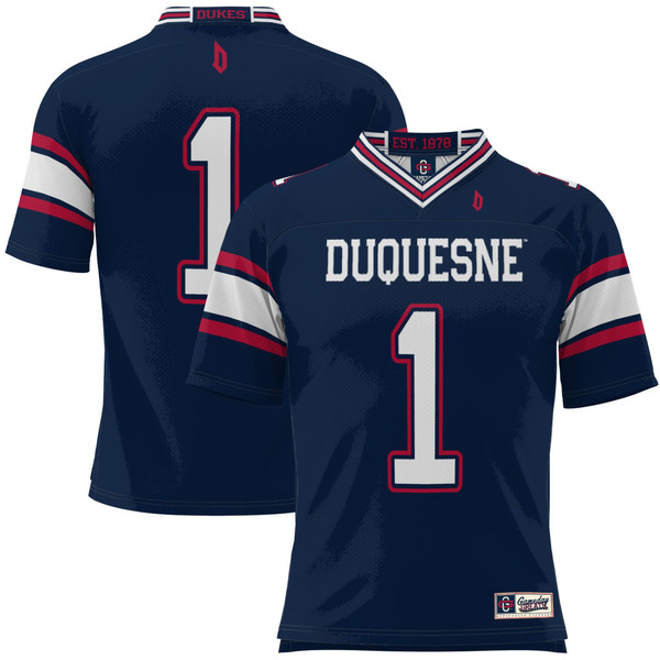 #1 Duquesne Dukes GameDay Greats Football Jersey - Blue - Lynsiley