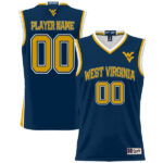 West Virginia Mountaineers GameDay Greats Men's NIL Pick-A-Player Lightweight Basketball Jersey - Blue - Lynsiley