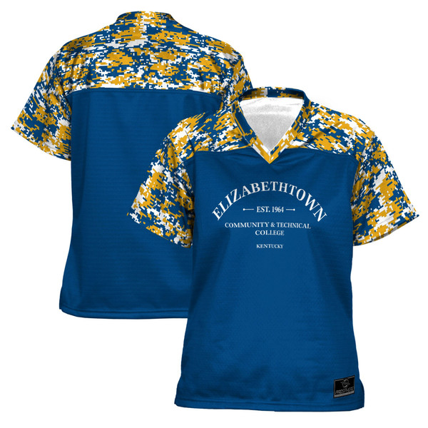 Elizabethtown Community and Technical College ProSphere Women's Camo Football Jersey - Blue - Lynsiley