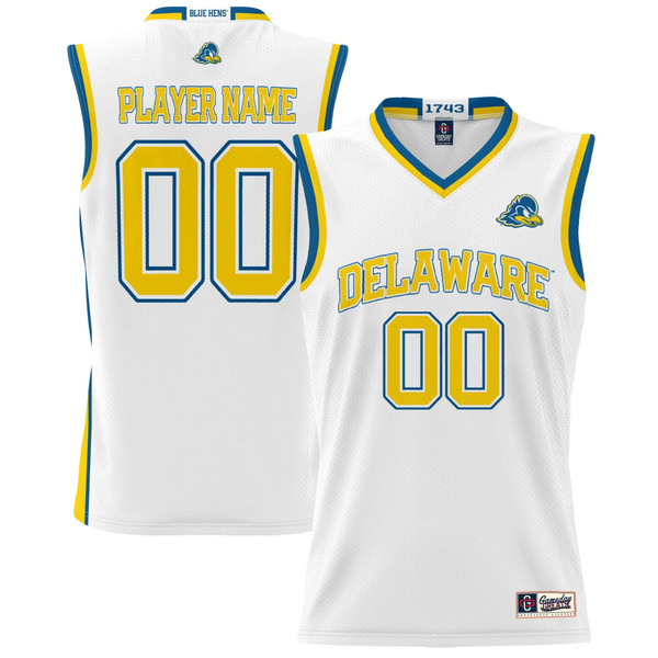 Delaware Fightin' Blue Hens NIL Pick-A-Player Lightweight Basketball Jersey - White - Lynsiley