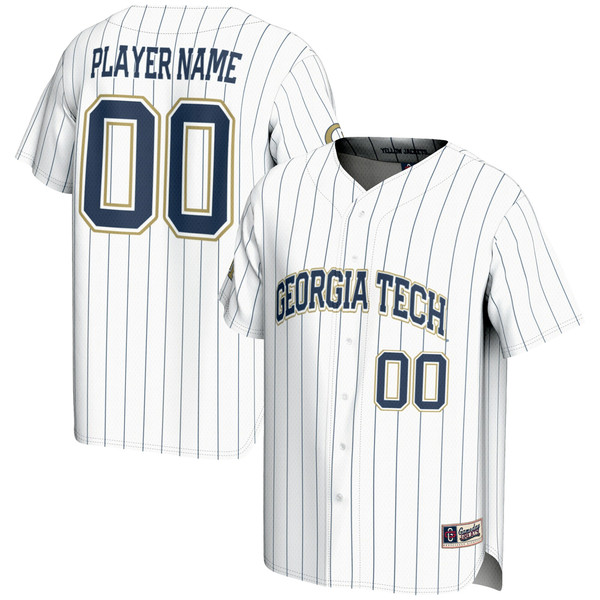 Georgia Tech Yellow Jackets GameDay Greats Youth NIL Pick-A-Player Lightweight Baseball Jersey - White - Lynsiley