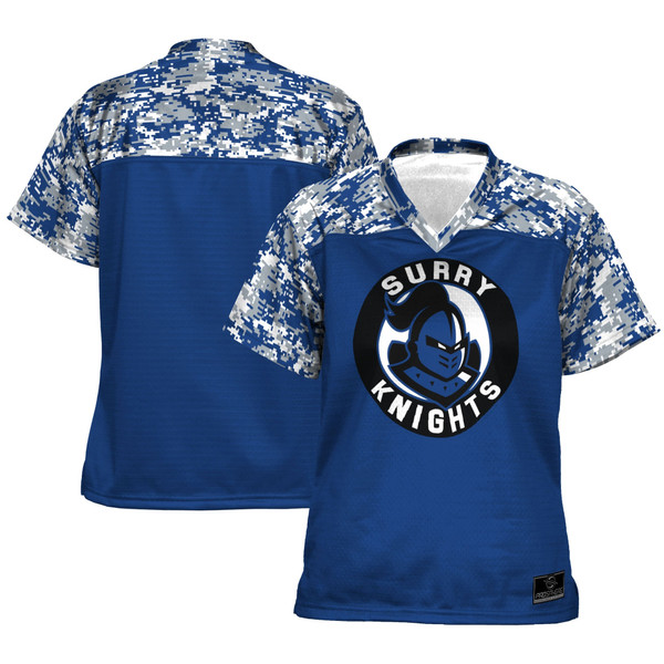 Surry Community College ProSphere Women's Camo Football Jersey - Blue - Lynsiley